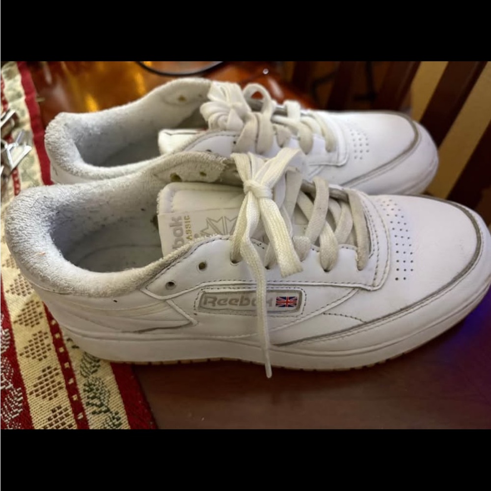 Reebok Kids White Leather Sneakers